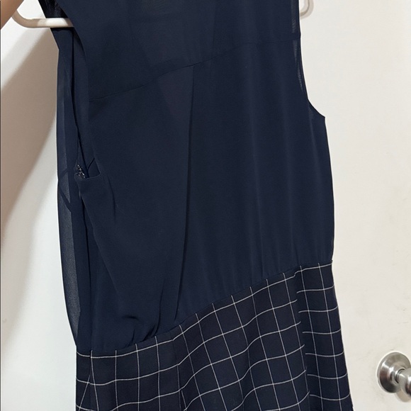Armani Exchange navy and White Grid Mini Dress - Picture 3 of 3